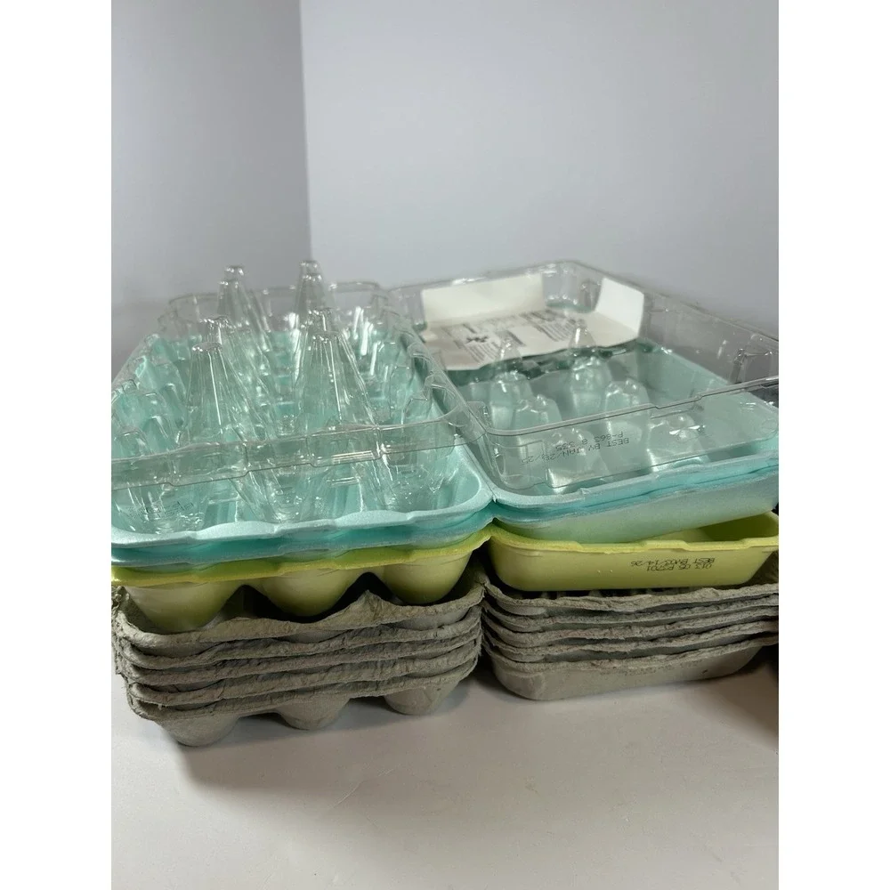 Lot of 14 Empty Egg Cartons Clean 5 Plastic 30 Ct, 9‎ Paper/Foam 18 Ct